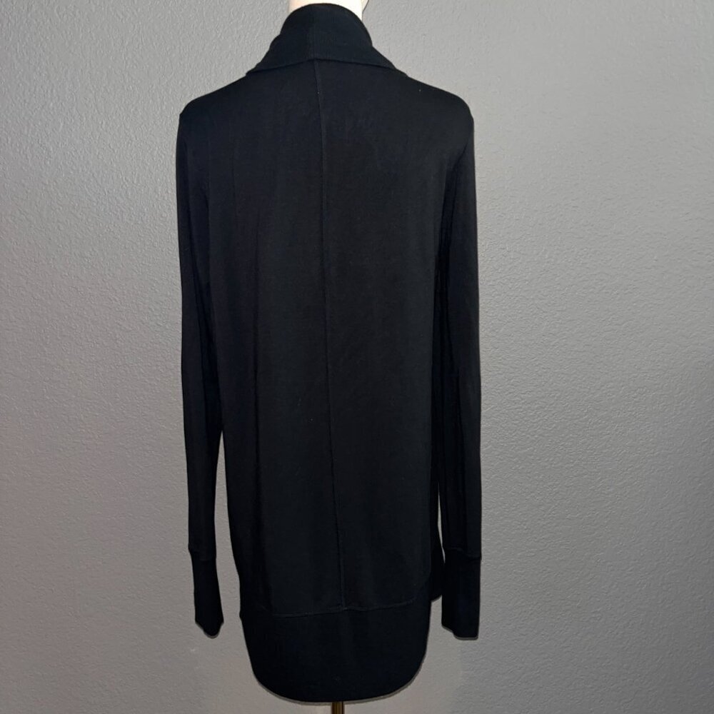ATHLETA BLACK OPEN FRONT CARDIGAN STRETCHY KNIT COZY LIKE NEW SIZE - SMALL TALL - Picture 6 of 12
